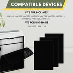 Nispira True HEPA Filter (4) + Carbon Pre Filter Replacement (8) Compatible with Holmes Air Purifier HAPF600 HAPF600D HAPF600D-U2 Filter B