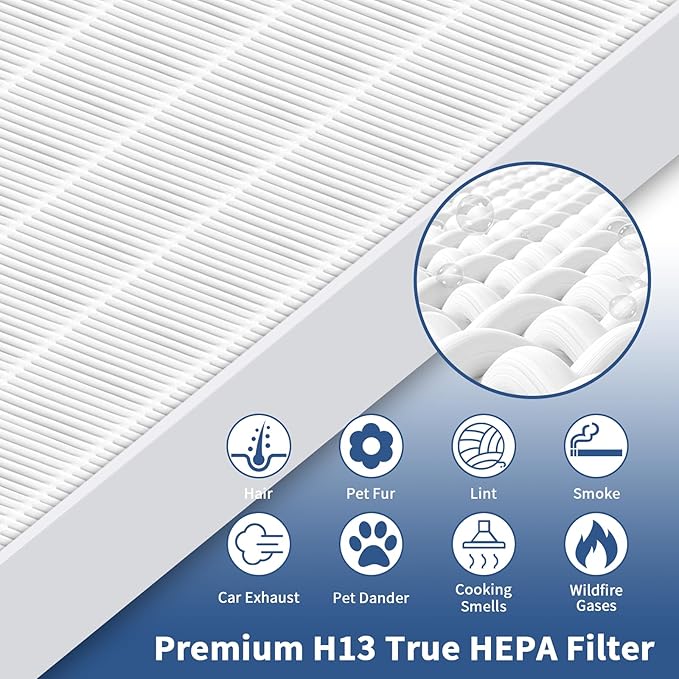 3 Pack C545 True HEPA Replacement Filter S Compatible with Winix C545, B151, P150, 9300 Air Purifier Replacement for Winix S Filter Part 1712-0096-00 and 2522-0058-00 by Funmit