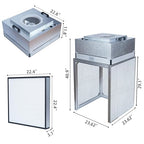 FAFAGLGL， FFU， HEPA H14-Filter Laminar Flow Hood(Includes Clean Bench Stand + HEPA Filter) ，Updated FanFilter Unit，100/ISO Class 5 ，for Clean roomsom/Laboratory/Mushroom Room, (22.6"x22.6"110V)