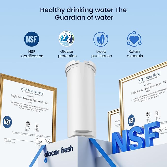 GLACIER FRESH New Upgrades Replacement for GE Profile Opal Ice Maker Filter, NSF 42 Certified, Ge Opal ice Maker Filter, Easy Install,3 Pack