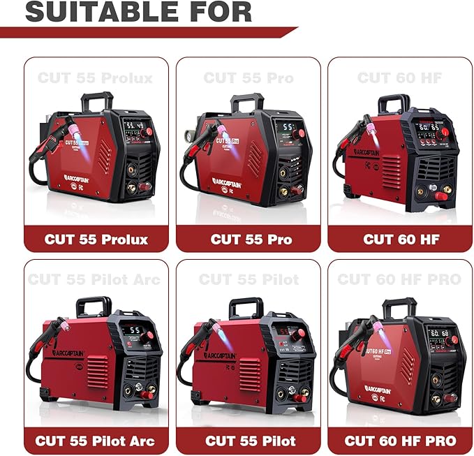 ARCCAPTAIN AG-60 Plasma Cutter Torch Consumables, 24Pcs .040'' SG-55 AG-60 Plasma Cutter Torch Accessories for ARCCAPTAIN CUT55 PRO, CUT55 PROLUX, CUT 55PILOTARC,CUT 55PIL0T, CUT 60HF, CUT 60HF PRO