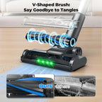 Cordless Vacuum Cleaner, Powerful Lightweight Stick Vacuum with Self-Standing, Anti-Tangle, 8-in-1 Rechargeable Vacuum Cleaners for Home, Hardwood Floors, Carpet, Pet Hair (Navy)