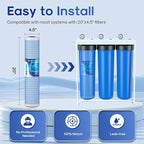 ICEPURE 5 Micron 20" x 4.5" Whole House Upgraded Activated Carbon Water Filter, 20-Inch Enhanced Lead Removal Water Filter Cartridge, Compatible with FC25B, EPM-20BB, CB-BB-20, CTO20BB-CQB, 1 PACK
