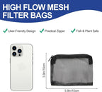 16 Pcs Aquarium Filter Media Bags with Plastic Zipper, Fish Tank Fine Mesh Bags for Activated Charcoal Aquarium, Reusable Aquarium Accessories for Carbon Bio Balls, Ceramic Rings(6in×8in and 4in×6in)
