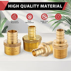 (Pack of 3) EFIELD Pex 3/4 Inch x 3/4 Inch NPT Male Adapter Brass Crimp Fitting,(PEX1807021-3PCS)