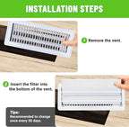 Air Vent Filters, Pack 10 Floor Vent Register Filters - 4"x12" White, Air Register Vent Filters for Home,Trap Debris in Ventilation System
