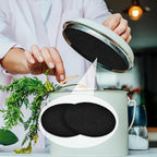 10Pcs 6.5 Inch Charcoal Filters for Kitchen Compost Bin, Replacement Activated Carbon Filters for Countertop Compost Pail Home Bucket Refill Sets, Round