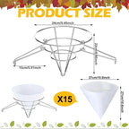 Tandefio 16 Pcs Maple Syrup Filter Set 1 Maple Syrup Filter 15 Cloth Filter Cones Deep Fryer Oil Filter Stand Non Woven Filter Cone Cooking Oil Filter for Maple Syrup Making and Oil