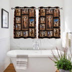 2 Panel Kitchen Cafe Curtains, Desert Camels Sunlight Filtering Nature Air Through, Home Decor Window Covering Tier Curtains for Living Room 104W x 52L inch Brown Wildlife Farmhouse Animals Rustic