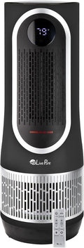 LivePure 3-in-1 LP500 Clean Heat Air Purifier & Electric Heater – Oscillating Portable Heater with 2 Heat Modes and Air Filtration – Heater for Indoor Use in Bedrooms, Home Office & Apartments, Black