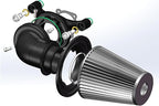 Big Sucker cone Air filter intake for harley air Cleaner Sportster Softail fatboy heritage dyna touring street road king Glide (Nake - BLACK, TypeB: Touring 01-07, Softail Dyna 99-15)