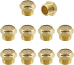 Wealrit 10 PCS Pneumatic Exhaust Mufflers, 1/4" Male Thread Hex Copper Air Muffler Silencer, 0.5" Length Industrial Muffler Filter Air Line Fitting for Compressed Air Systems, Valves, Cylinders