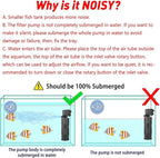 TARARIUM Aquarium Filter for 55-150 Gal. Tank Crystal 300GPH Biochemical Filtration Powerful Pump Submersible Internal Fish Tank Filters Large Tank Pond Clear Wavemaker Air Supply 4 in 1