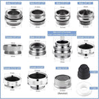12 pcs Faucet Adapter Kit, CNYMANY Kitchen Aerator Adapter Set Male Female Sink Faucet Adapter Connecting Garden Hose Water Filter Standard Hose via Diverter