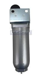 HEAVY DUTY INDUSTRIAL GRADE COALESCING FILTER WITH 0.01u MICRON ELEMENT, 11oz METAL BOWL, REMOVES 99.98% MOISTURE, VAPOR AND OIL FROM COMPRESSED AIR LINES, MANUAL DRAIN (1/2" NPT, 11oz BOWL)