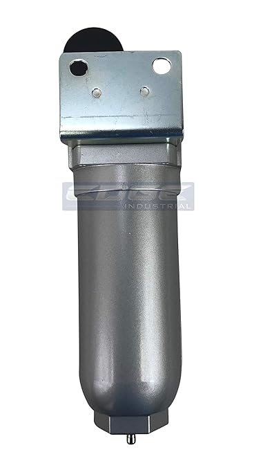 HEAVY DUTY INDUSTRIAL GRADE COALESCING FILTER WITH 0.01u MICRON ELEMENT, 11oz METAL BOWL, REMOVES 99.98% MOISTURE, VAPOR AND OIL FROM COMPRESSED AIR LINES, MANUAL DRAIN (1" NPT, 11oz BOWL)