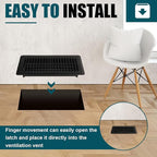 VOISEN Floor Register 4x10, 2 Pack Black Floor Vent Covers,Heavy Duty Steel Walkable Floor Vents,Vent Covers for Home Floor