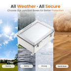 QILIPSU Waterproof Junction Box IP67 Outdoor Plastic Electrical Project Enclosure Weatherproof with Inner Door, Mounting Plate, Wall Brackets, Hinged Clear Cover 16.1"x12.2"x7.1" CC-D