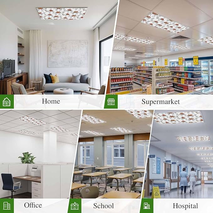 1 Pack Fluorescent Light Cover, Sand Camel Light Covers for Ceiling Lights, Vintage Farmhouse Desert Animals Camel Magnetic Lights Filters Ceiling Shade for Classroom/Office - 4 x 2 Feet