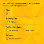 3M PAPR Respirator, Versaflo Powered Air Purifying Respirator Kit, TR-600-HKL, Healthcare, Large Headcover, Easy to Use and Easy to Maintain, All-in-One Respiratory Protection, High Capacity Battery