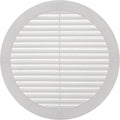 Vent Systems 8" Inch (Opening Dimensions) White Soffit Vent Cover - Plastic Round Air Vent Grille - Built-in Mesh Screen - HVAC Register Louver for Bathroom, Home, Kitchen