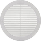 Vent Systems 8" Inch (Opening Dimensions) White Soffit Vent Cover - Plastic Round Air Vent Grille - Built-in Mesh Screen - HVAC Register Louver for Bathroom, Home, Kitchen