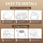 Shower Filter Replacement Cartridge Compatible with AquaHomeGroup, Vitamin C E & A Cartridges& 20-Stage Cartridges，Purified Water & Gentle Care（2Pack）