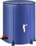 Collapsible Rain Barrel Water Storage Containers-53 Gallon Portable Rainwater Collect System Water Tank to Collect Rainwater from Gutter Downspout Water Catcher with Spigots,Filter＆Overflow Kits