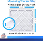 Filter King 36.5x37.5x1 Air Filter | 4-PACK | MERV 8 HVAC Pleated A/C Furnace Filters | MADE IN USA | Actual Size: 36.5 x 37.5 x .75"