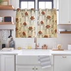 2 Panel Kitchen Cafe Curtains, Desert Sand Camel Sunlight Filtering Nature Air Through, Home Decor Window Covering Tier Curtains for Living Room 104W x 52L inch Summer Tropical Animals Vintage Beige