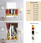 Cows Sunflowers Bedroom Curtains 63 Inch Length, Window Curtains Tab Top, Rustic Farms Barns Flowers Bees Animals Light Filtering Window Treatments Drapes 42"x63" 2 Panel