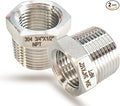 3/4" NPT Male to 1/2" NPT Female Hex Bushing Reducer, 304 Stainless Steel Reducing Adapter Pipe Fitting, Heavy Duty Pipe Hex Bushing for Reducing Pipe (3/4” MNPT x 1/2” FNPT)