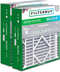 Filterbuy 20x21x5 Air Filter MERV 8 Essential Dust & Allergy Defense (2-Pack), Electrostatic Pleated HVAC AC Furnace Filters Replacement for Lennox and Electro-Air (Actual Size: 19.88 x 20.50 x 4.38)