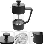 Zerodeko Portable Coffee Maker 350ml Borosilicate Glass Espresso Press with Filter for Cold Brew and Camping Use