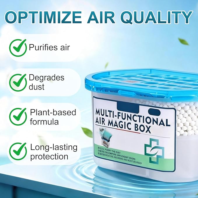 Air Purification Dust Removal Mic Box,Multi-Functional Air MacBox,Automatic Dust Collection Purifies,for car, Bedroom, New House, Office, Closet, Automatic Dust-Sucking (1 PCS)