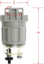 iFJF R12H (R12T Upgrade) Fuel Water Separator Marine Complete Combo - Replaces S3240 120AT NPT ZG1/4-19 Automotive Replacement Spin-on Filter Includes 2 Fittings 2 Plugs