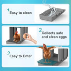 AUTENS Chicken Nesting Boxes, 10 Hole Laying Boxes,2 Nest Mat, Plastic Roll Away Chicken Nest Box, Egg Roll Out with Perch Eggs Protected Collection Area, Poultry Modular House Egg Coop Nest Perch
