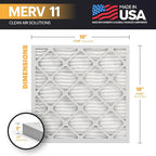 BNX TruFilter 18x18x1 Air Filter MERV 11 (6-Pack) - MADE IN USA - Allergen Defense Electrostatic Pleated Air Conditioner HVAC AC Furnace Filters for Allergies, Dust, Pet, Smoke, Allergy MPR 1200 FPR 7