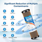 1 Micron 2.5" x 10" Whole House CTO Carbon Water Filter Cartridge Replacement for Under Sink Water Filter System, Dupont WFPFC8002, WFPFC9001, FXWTC, SCWH-5, WHEF-WHWC, WHCF-WHWC, AMZN-SCWH-5, 3Pack