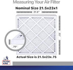 Filter King 21.5x23x1 Air Filter | 4-PACK | Carbon MERV 8 HVAC Pleated A/C Furnace Filters | MADE IN USA | Actual Size: 21.5 x 23 x .75"