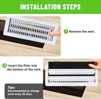 4"x12" Activated Carbon Air Vent Filters for Home, Floor Vents Filters, Floor Registers Filters,10 Pcs Charcoal Vent Filter (Black)