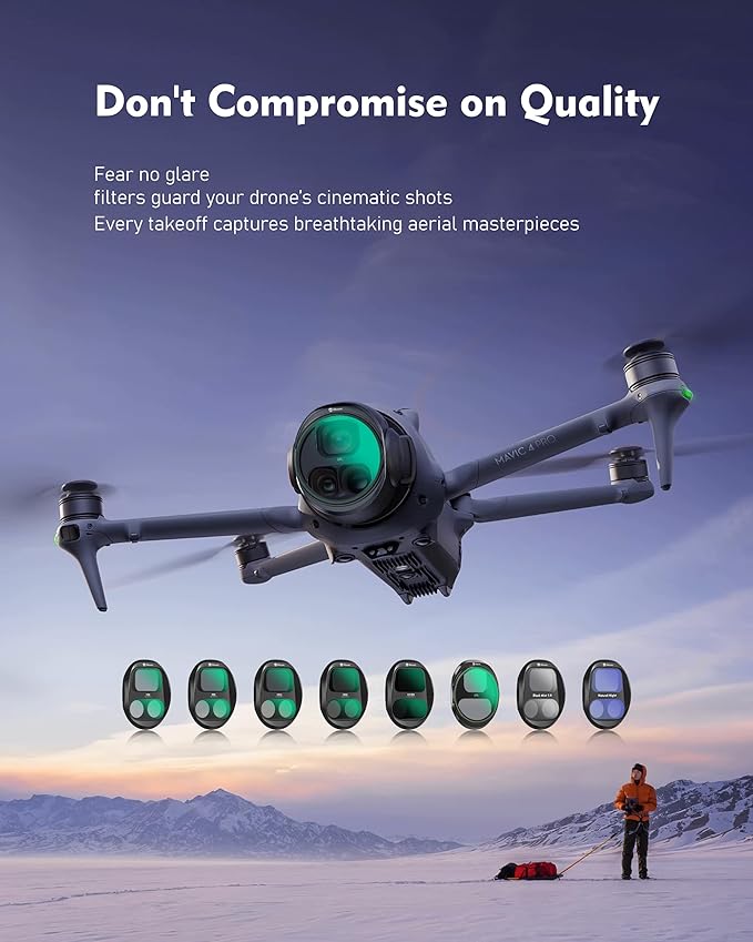 ND1000 Filter for DJI Mavic 4 Pro, 10-Stop Super Neutral Density Filter, Enables Long Exposure for Daytime Time-Lapse, Smooth Water Flow & Motion Blur Effect