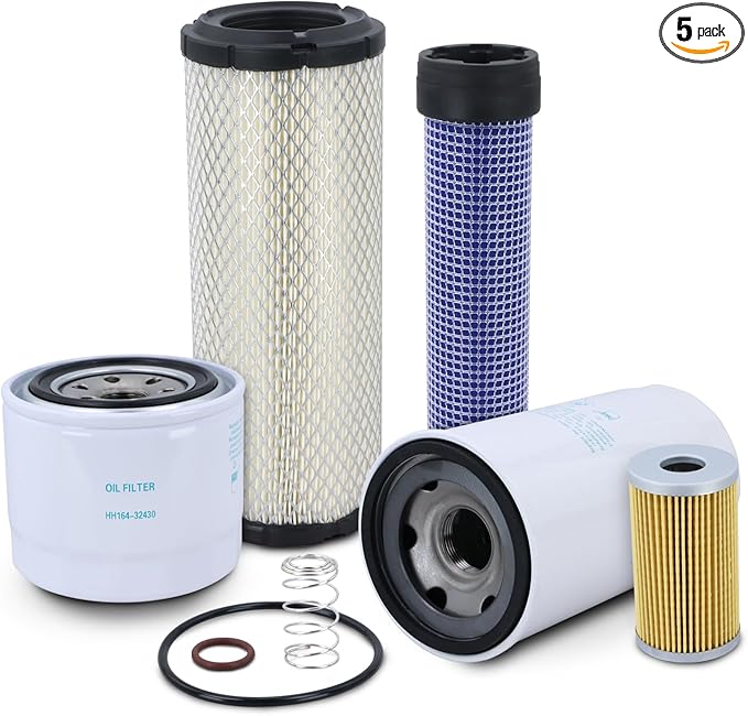 Maintenance Service Filter Kit Compatible with Kubota L3010 L3130 L3410 L3430 HST Replaces# TA040-93220 TA040-93230 HH164-32430 HHTA0-37710 15521-43160