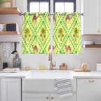 2 Panel Kitchen Cafe Curtains, Desert Sand Camels Sunlight Filtering Nature Air Through, Home Decor Window Covering Tier Curtains for Bedroom Living Room Palm Trees Tropical Plants Polka Dot Yellow
