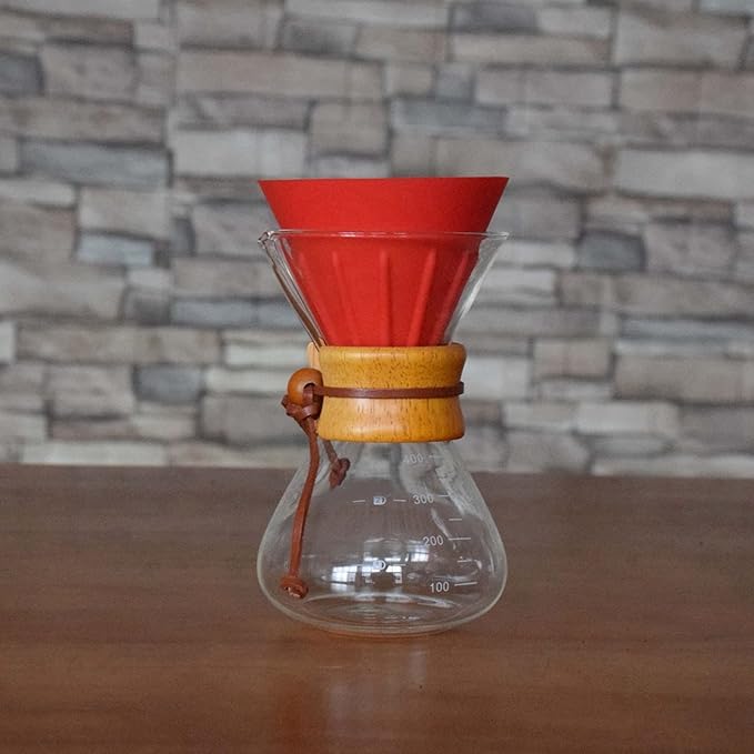 Silicone Coffee Dripper Collapsible Coffee Filter Foldable Portable Reusable Travel Camping Office Home Free Lightweight Easy Brew (Red)