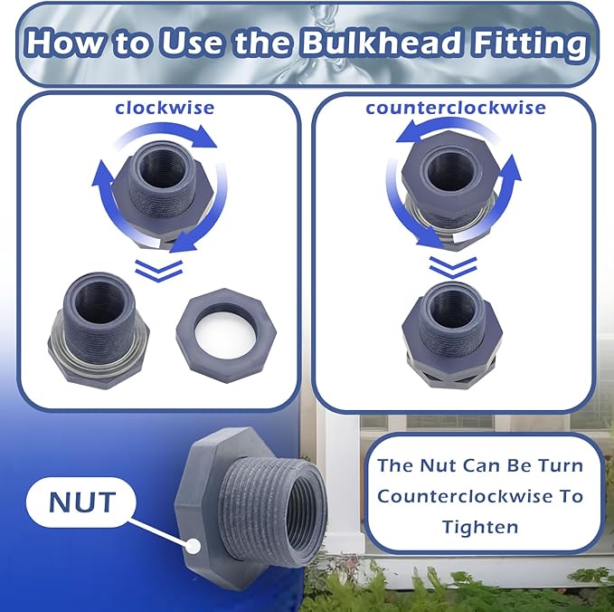 2 Set PVC Rain Barrel Diverter Kit Rain Barrel 3/4 Inch Spigot Kit with Bulkhead Fitting, Hose (25mm/1" + 16mm/0.63") Adapter, Hole Saw, Ball Valve, Clamps, Thread Seal Tape