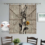 Funny Farm Animals Bedroom Curtains 72 Inch Length, Window Curtains Tab Top, Vintage Barn Brown Sunflowers Light Filtering Window Treatments Drapes 52"x72" 2 Panel