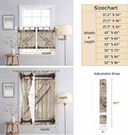 Farmhouse Wood Grain Living Room Curtains 84 Inch Length, Window Curtains Tab Top, Vintage Country Barn Gate Brown Light Filtering Window Treatments Drapes 42"x84" 2 Panel