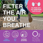 O2 Nose Filters with 3M Filtration - Nasal Screens for Allergies, Dust & Smoke - Drug-Free & Latex-Free Nose Filters - Invisible Allergy Protection (X-Small x 10)