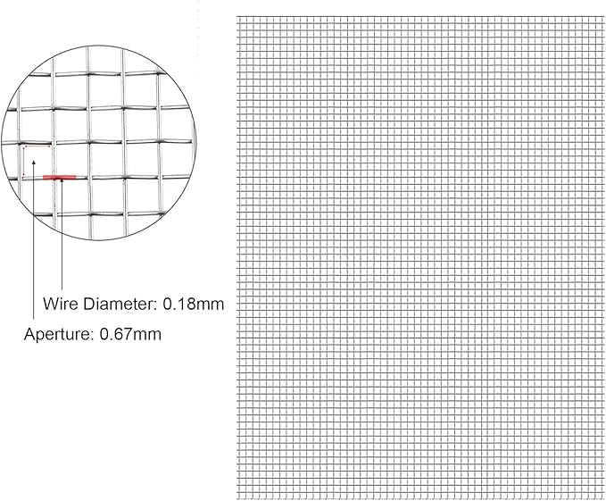 The Wire net Stainless Steel Woven Wire Mesh 304 Stainless Steel Woven Wire 30 Mesh Fine Screen Mesh, Garden Insect Screen, for Air Bricks, Window, Vents, Filter,Silver-1x5m(1x14m)